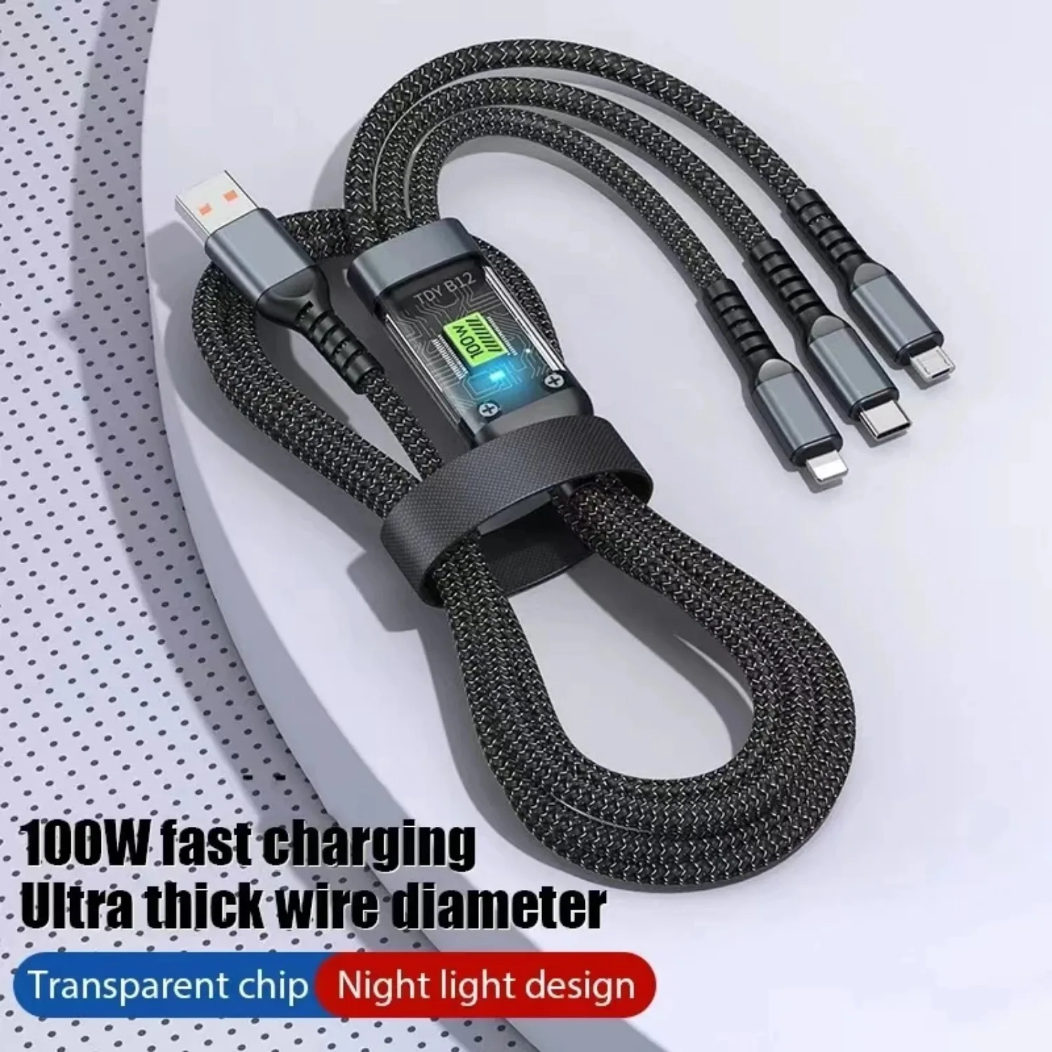 ARPSTAR 3 In 1 Usb 100w Cable For Fast Charging And Data Mini Usb Type C Micro Suitable For Iphone Samsung Charging