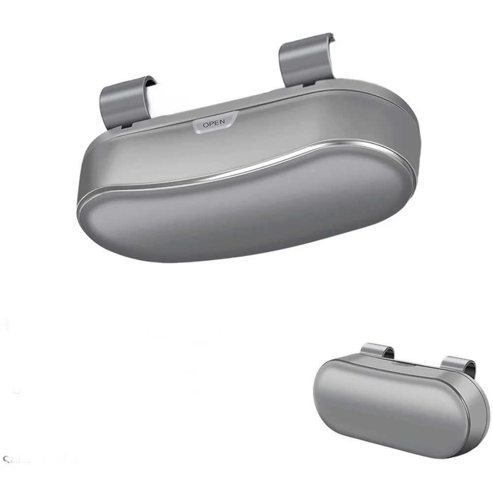 Car Sun Visor Eyewear Holder with Card Pocket One Hand Operation Smooth Microfiber Interior Protects Glasses from Marks