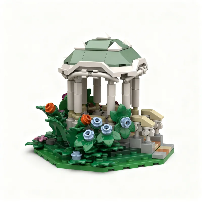 252pcs MOC Botanical Pavillon City Model Building Blocks Construction DIY Creative Christmas Gift Idea Toys Education Brick