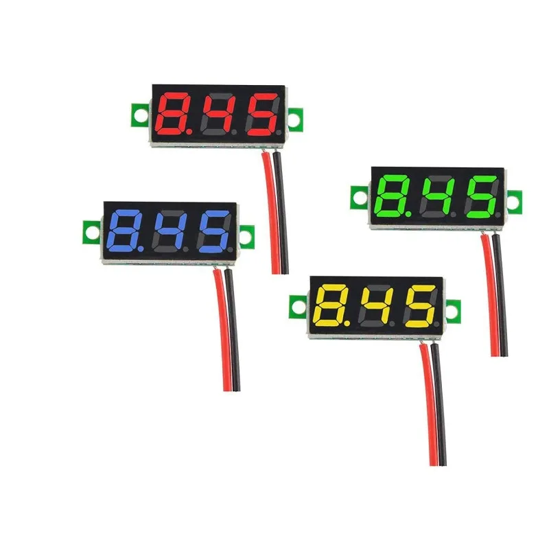 8PCS 0.28 Inch 2 Wires Mini Display Module Volt Meter LED Screen Digital Voltmeter 4 Colors DC 2.5V-30V Power Voltage Tester