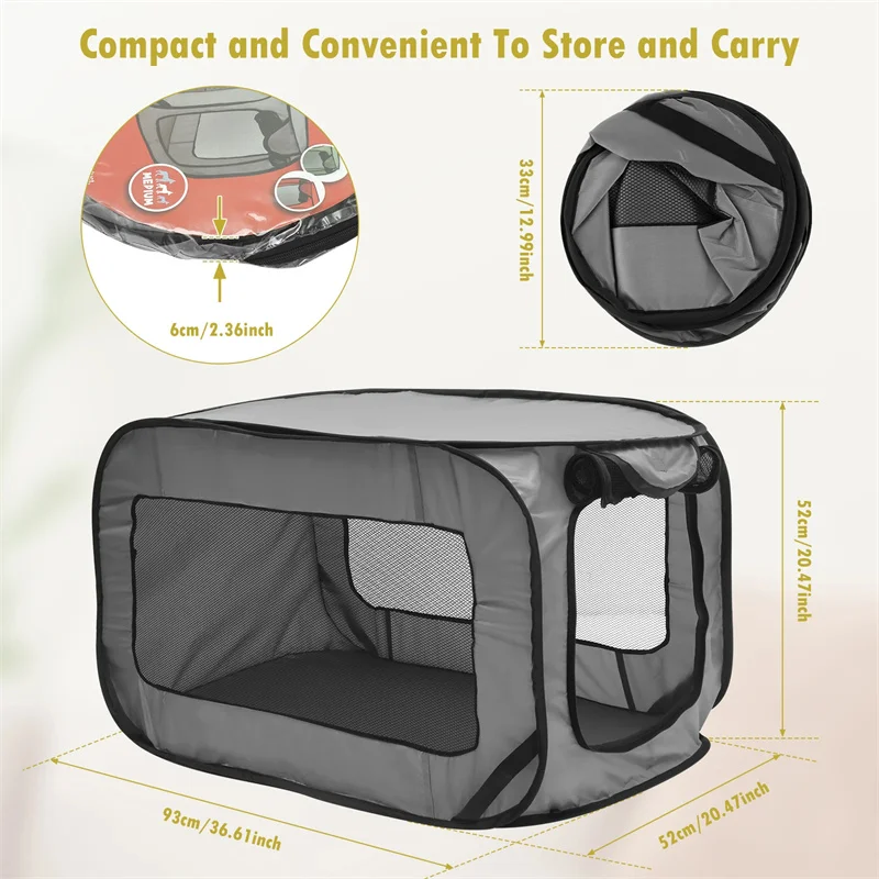 Dog Carrier Bag Foldable Pop Up Dog Travel Crate Cat Pet Carriers Dog Travel Bags For Small Dogs Cats Kennel Tent Cage Outdoor