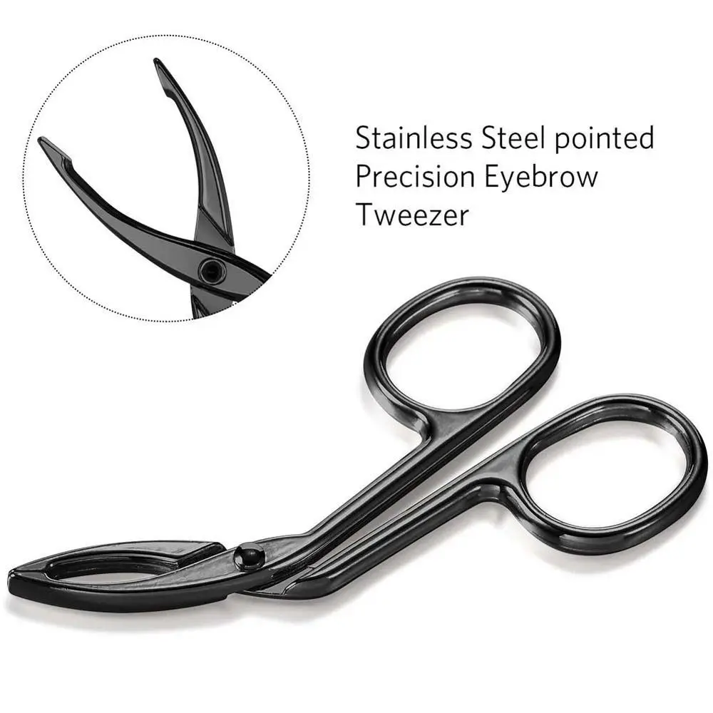 

Professional Eyebrow Plucking Straight Pointed Elbow Tweezers Eyebrow Pliers Hairs Puller Clip Scissors