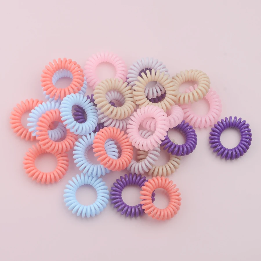 

30pcs/bag 3.5cm Colorful telephone wire hair bands TPU styling tools headwear Elastic line Styling Accessories