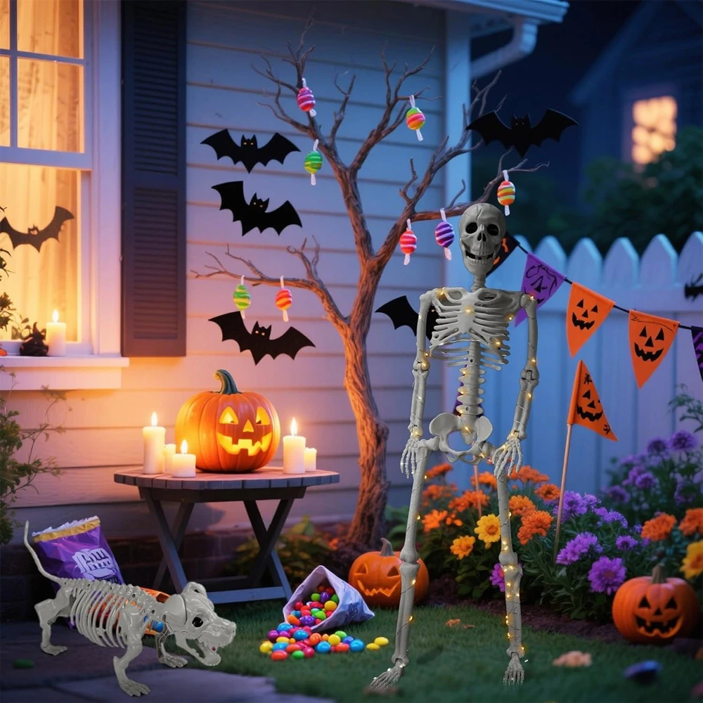 Halloween Human & Dog Skeleton Decorations - 36