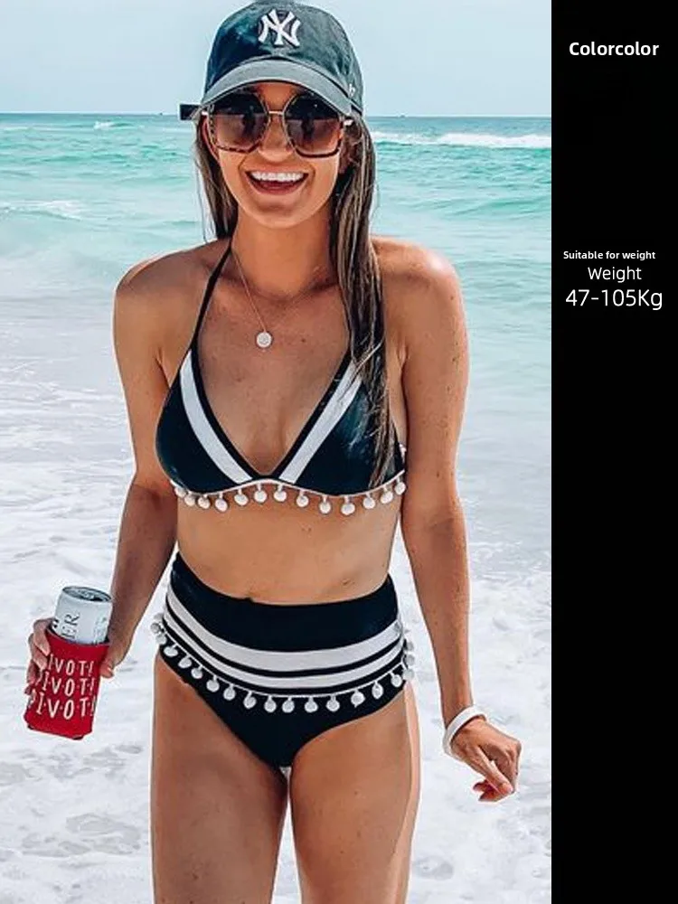 

Сексуальный купальник с высокой талией, большие размеры, утягивающий, из двух частей, для женщин, для горячих источников, новинка 2024, треугольное бикини с чешским дизайном