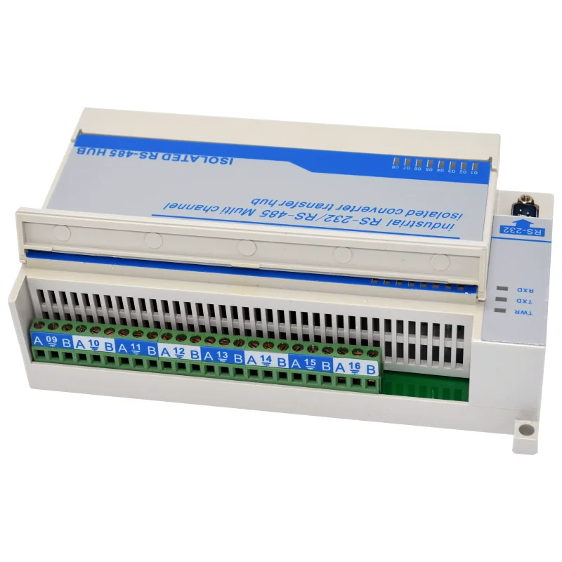 16CH Lightning Protection Isolated Bus Splitter Hub16-port RS485 Sharer Distributor Splitter