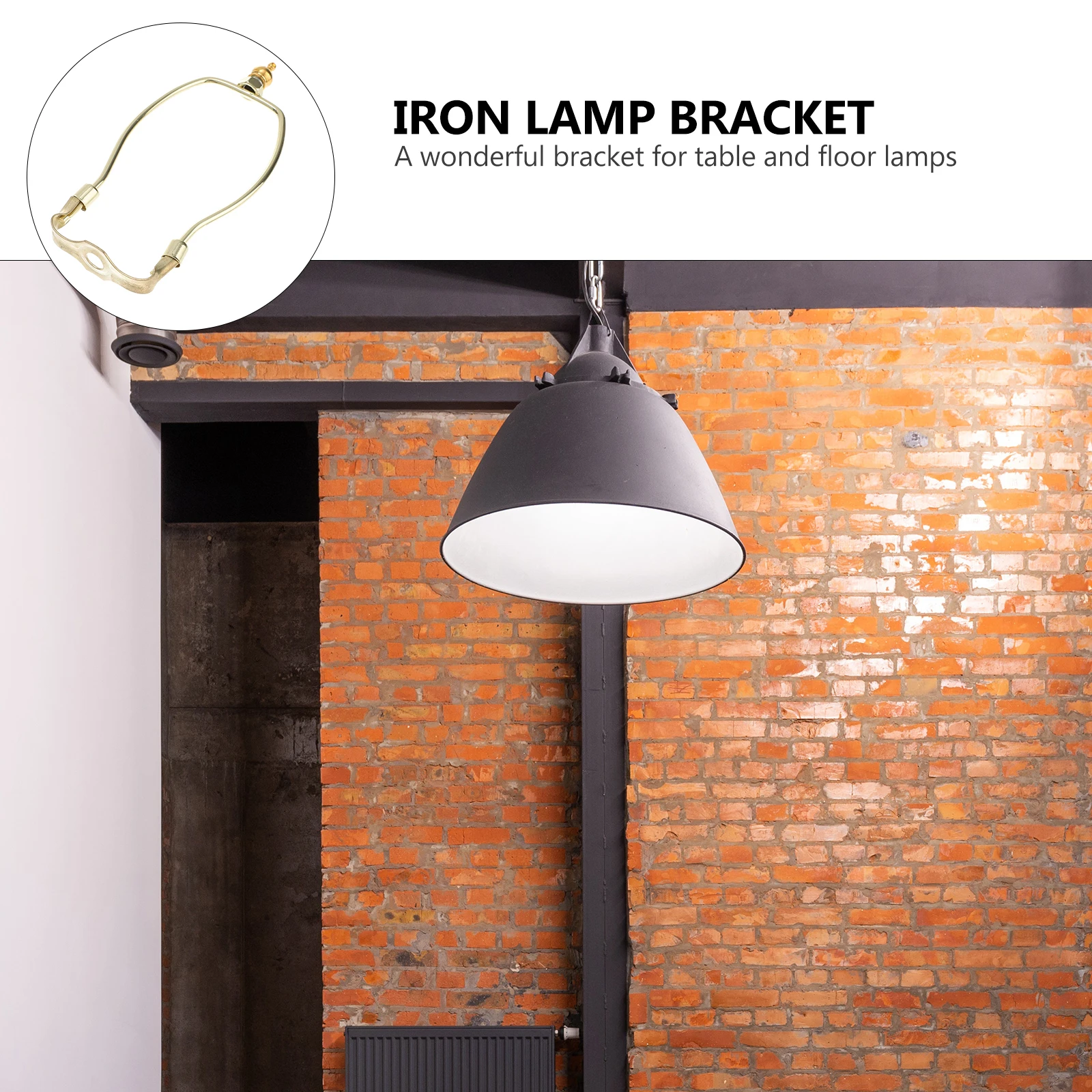 

Durable Metal Lampshade Bracket 6 Inches Gold DIY Accessories for Floor Table Lamps Stable Heavy Duty Horn Frame Lighting