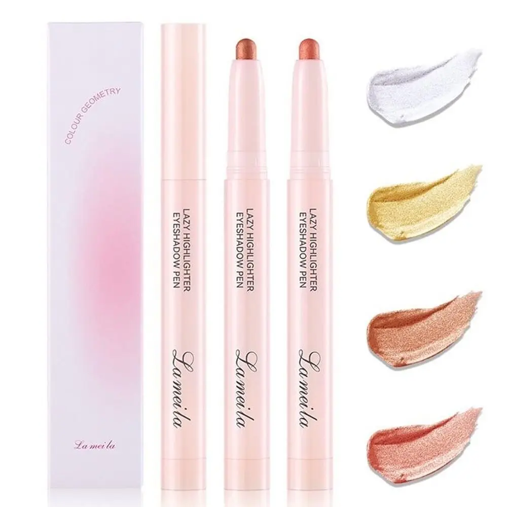 Liegender Seidenraupen-Glitzer-Lidschattenstift, weiße Perle, Hochglanz-Lidschattenstift, matt, aufhellender Textmarker, Make-up-Kosmetik