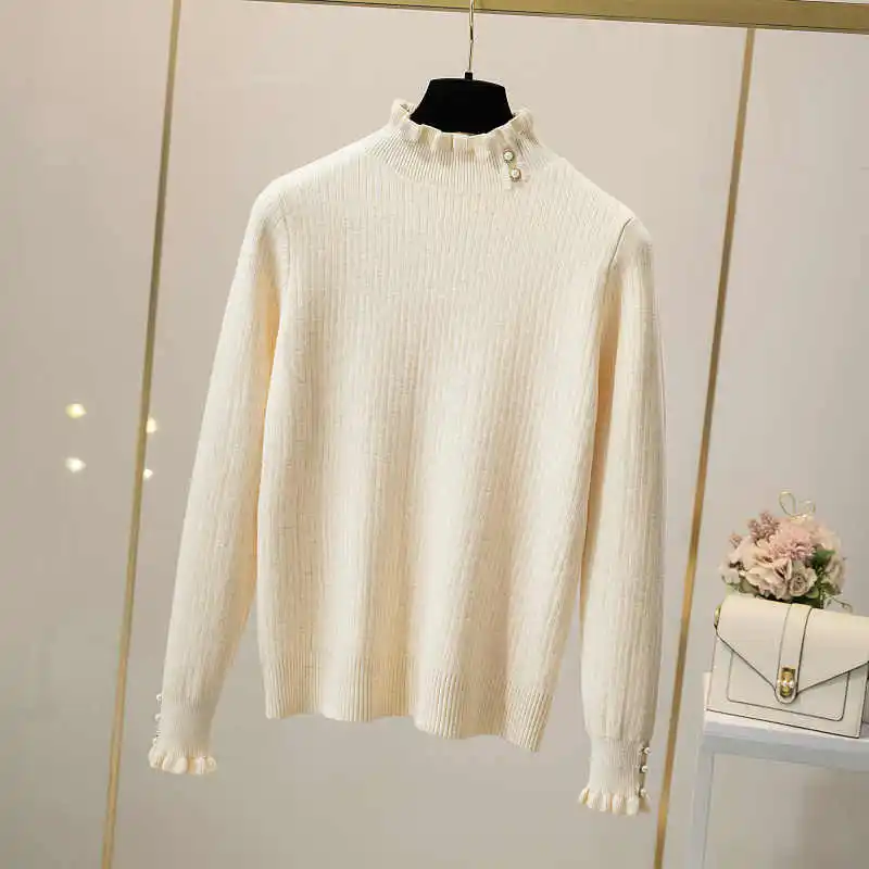 

Вязаный свитер, женские пуловеры, новый утолщенный вязаный свитер с длинными рукавами на флисовой подкладке, пуловер, женские топы Sueters De Mujer Q1261