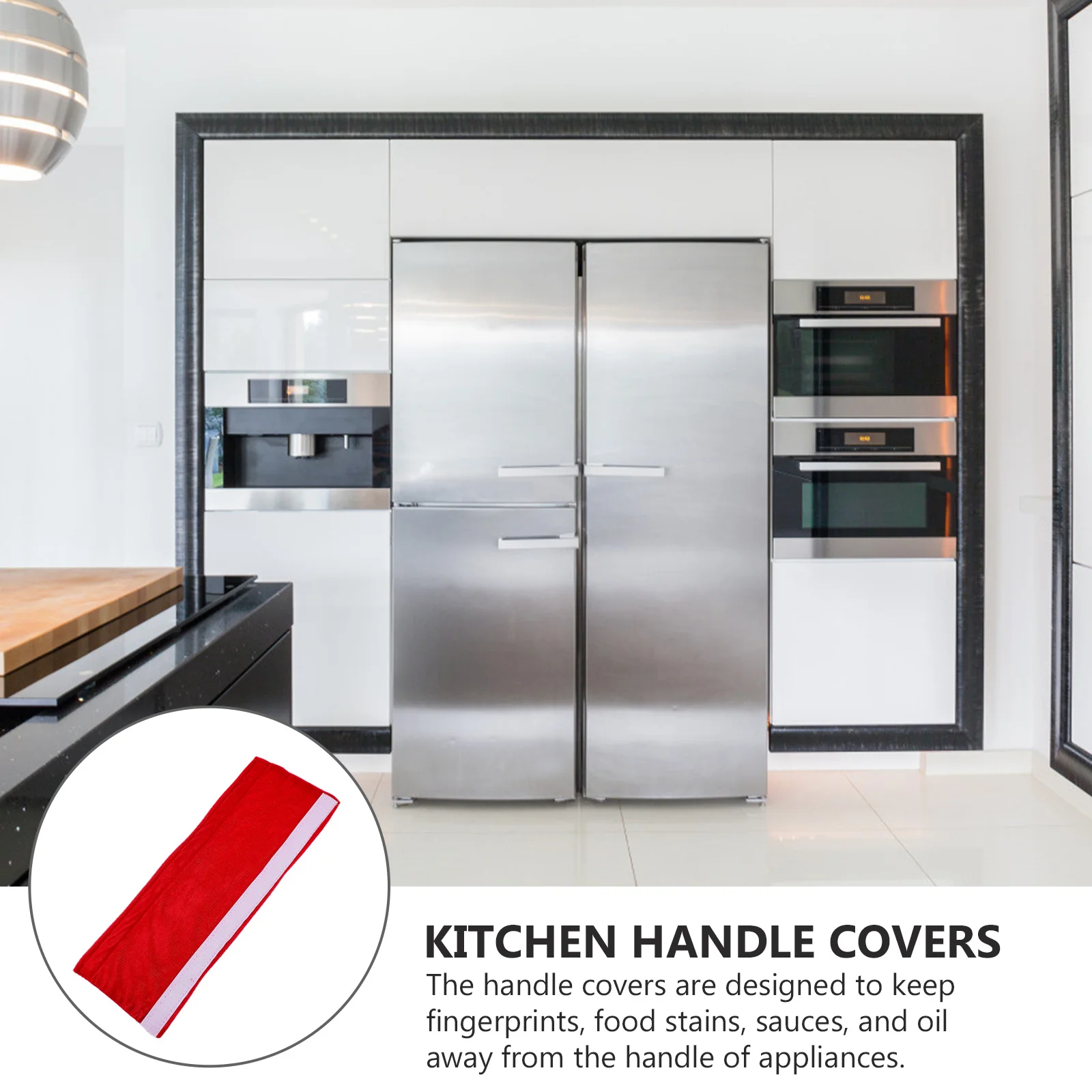 

4Pcs Fridge Handle Covers Simple Design Protect Refrigerator Oven Microwave Handles Fingerprint Kitchen Knob