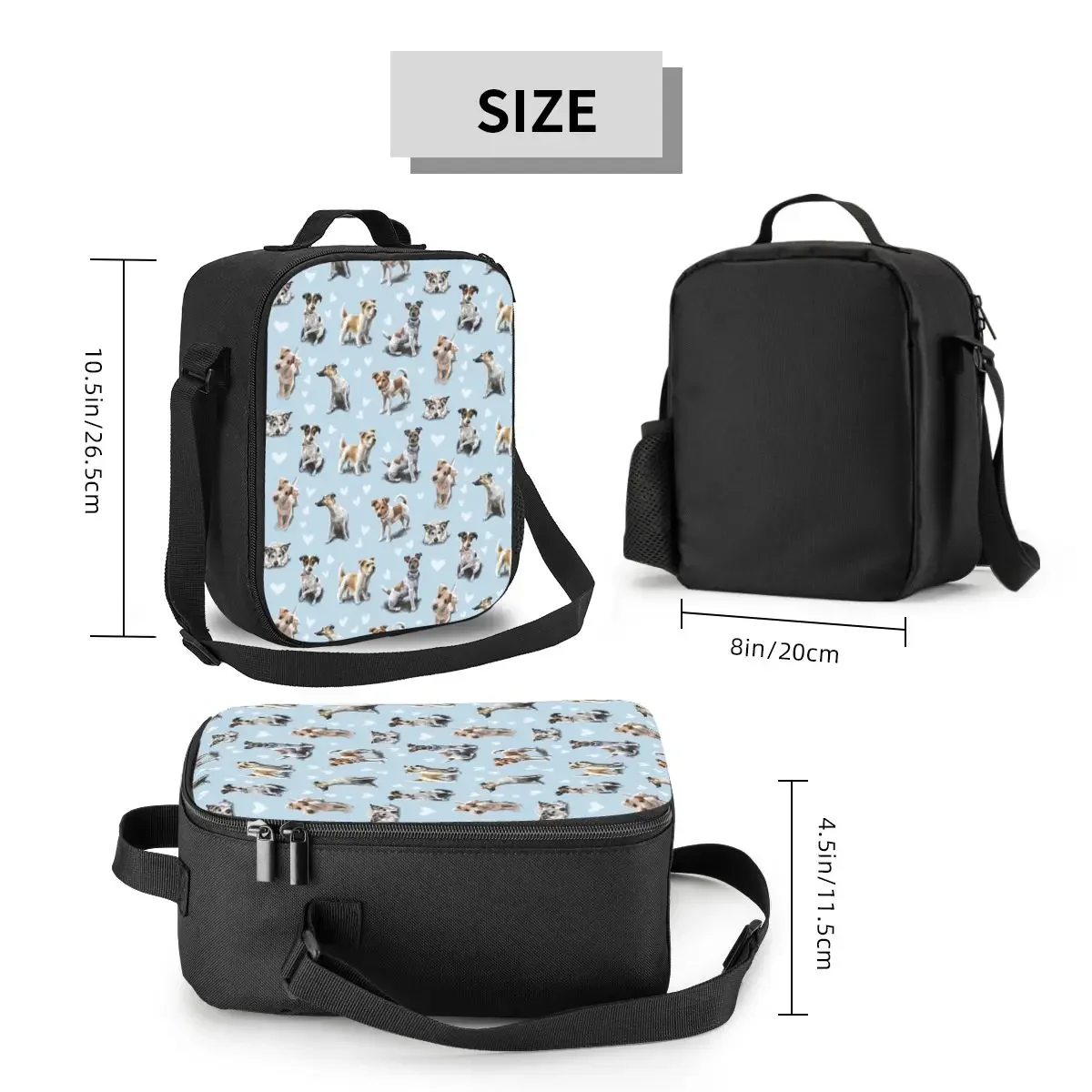 Custom Jack Russell Terrier Puppy Love Lunch Bag Women Thermal Cooler Insulated Lunch Boxes for Kids School