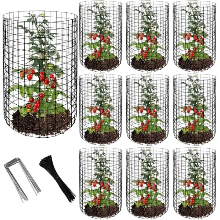 

s Wire Plant Protector from Animals - 20" H X 12" D Metal Mesh Plant Cage Covers - Sturdy Garden Bunny Barricades Chicken Wire
