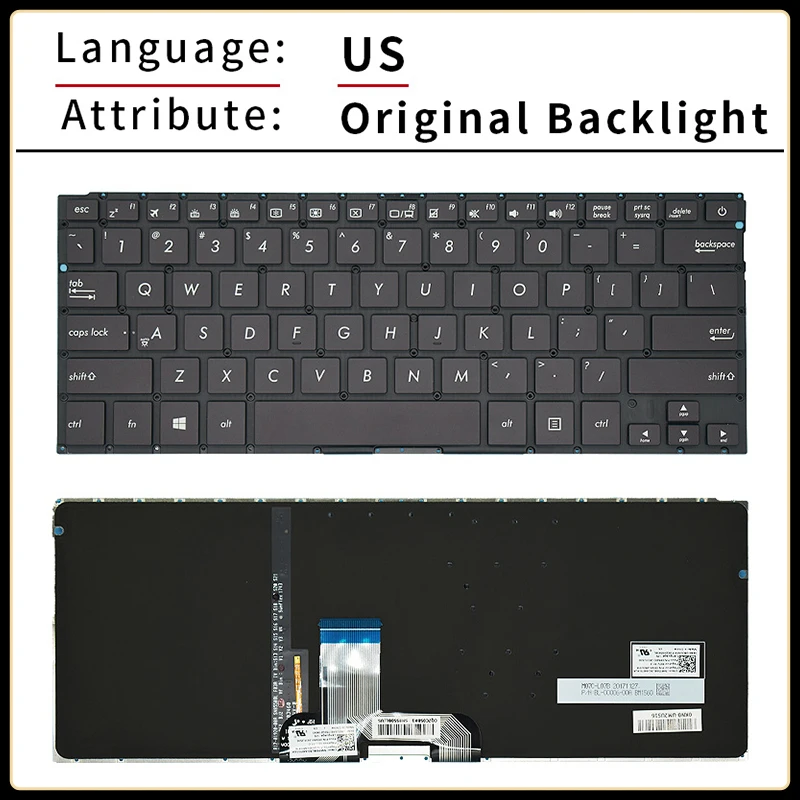 Imagem -04 - Teclado Portátil Retroiluminado para Asus us ru Russo Asus Rx410u Ux310 Ux410 Rx310 U310 U310u Reino Unido uq U4000u Rx410 Substituição