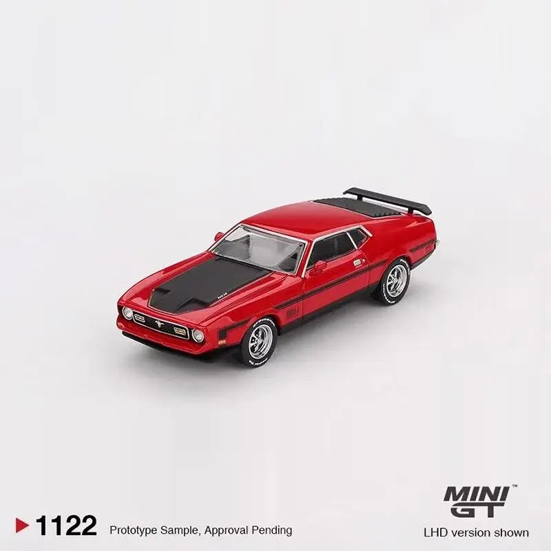 MINI GT 1:64 Ford Mustang Mach1 1971 نموذج سيارة مصنوع من خليط معدني أحمر 1122