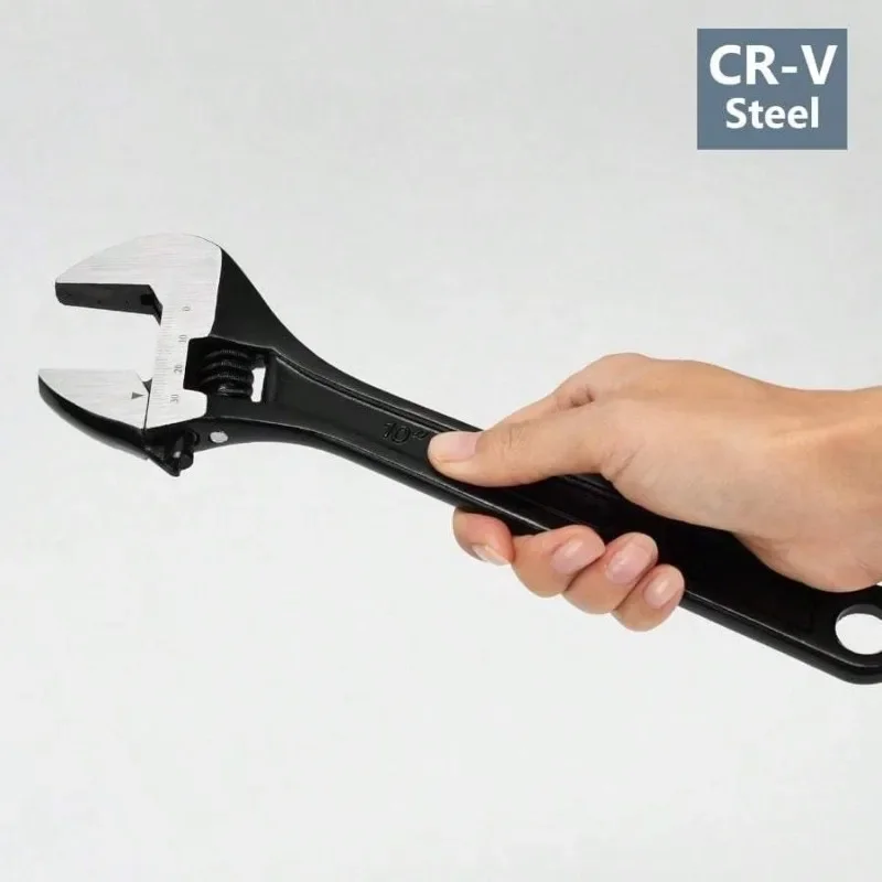 4Pcs Adjustable CR V Wrench Set 6 Inch 8 Inch 10 Inch 12 Inch Chrome Vanadium Steel Wide Jaw