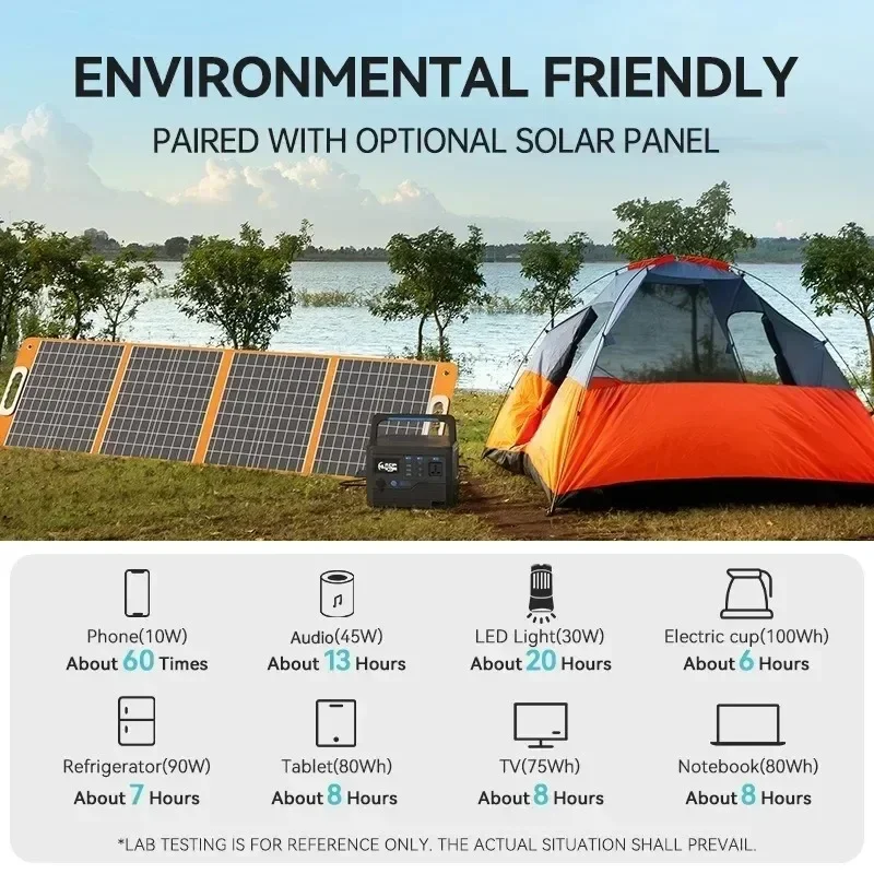 1000W Portable Power Station 600Wh solar generetor LiFePO4 battery Outdoor Emergency Mobile Power Bank Travel Camping Adventur