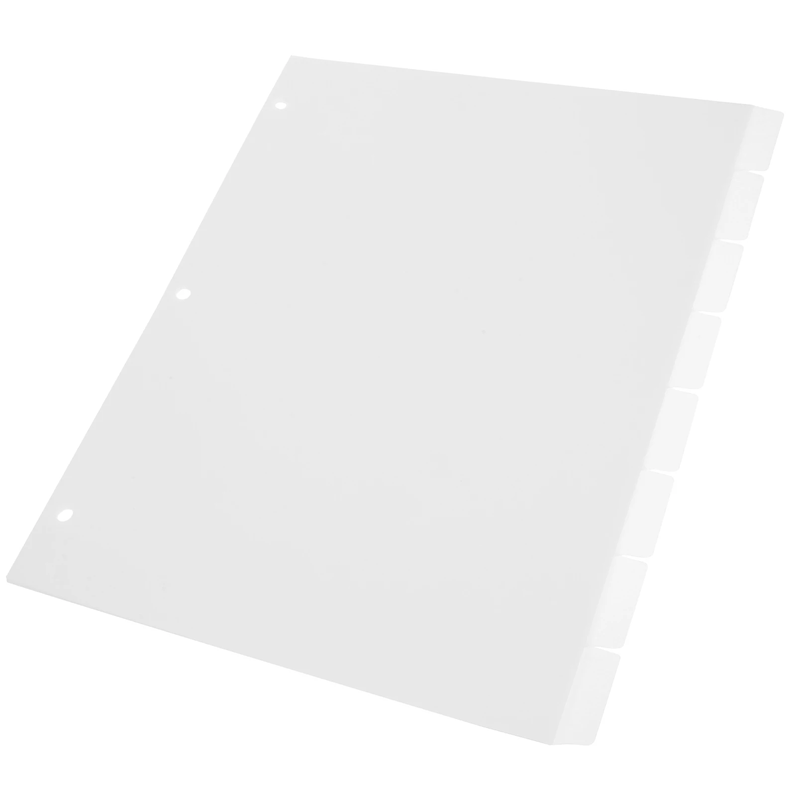 

8 Sheets 3 Hole Punch Notebook Tabs Separators Loose-Leaf Page Plastic Binder Dividers Markers Page Markers File Organizers