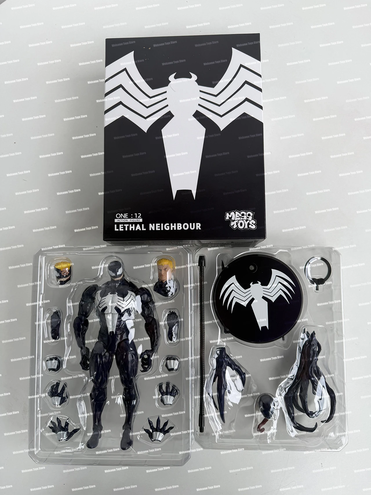 NEW Mess Toys Lethal Neighbor Venom Symbiotic Spider Man Messtoys Black Suit Spiderman Anime Action Figure Model Doll Gifts Toys view 4