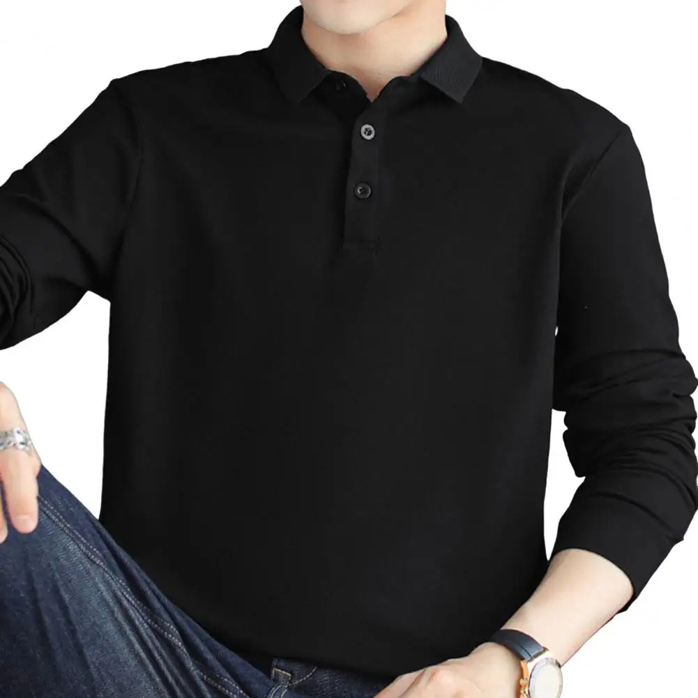 

Fall Men Shirt Buttoned Turn-down Collar Cardigan Long Sleeves Pullover Loose Mid Length Casual Daily Wear Office Business Top