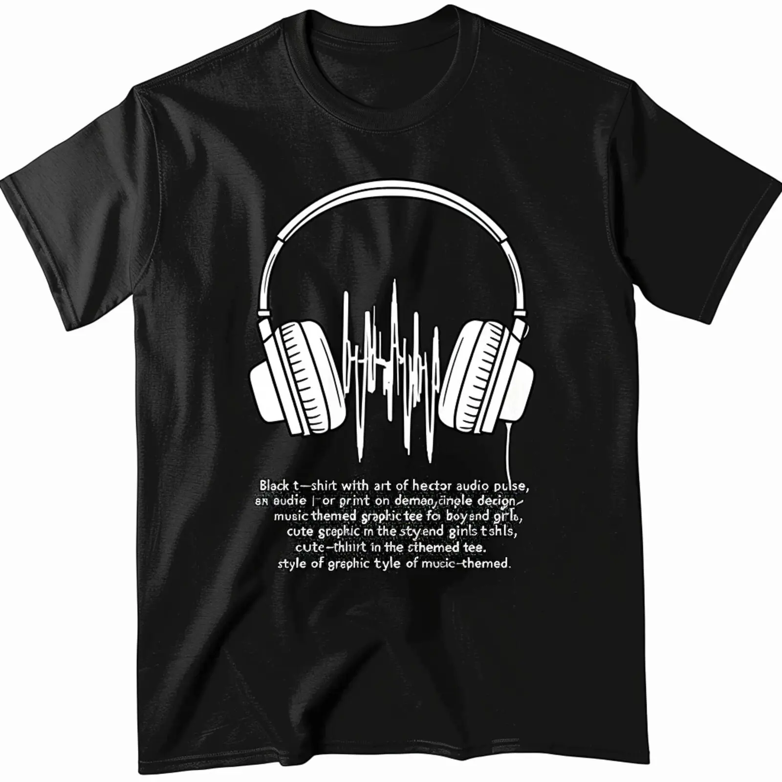 Music Vibes: Headphones & Audio Design Black Tee Boys & Girls Graphic TShirt