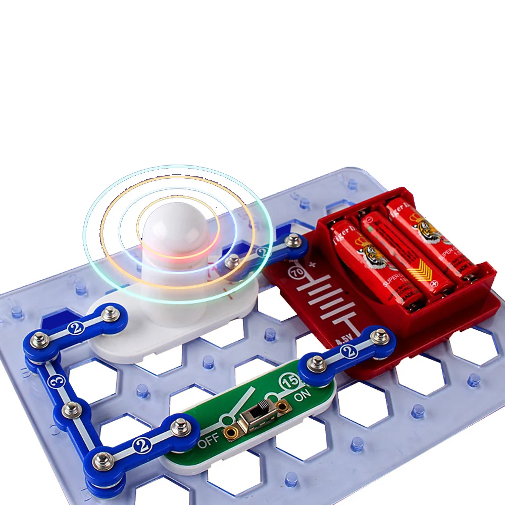 Circuitos electrónicos, Kit de bloques de construcción, experimento científico, Kit de montaje educativo, juguete para niños, juguetes STEM