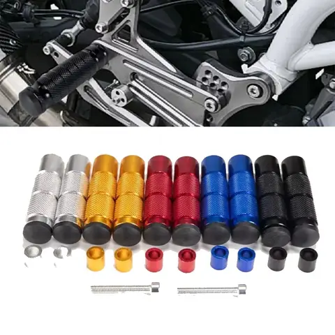 Motorcycle ATV Bike CNC Scooter Dirt Bike Aluminum M8 Footrests Foot Pegs Pedals for Honda Kawasaki Suzuki Yamaha KTM Universal