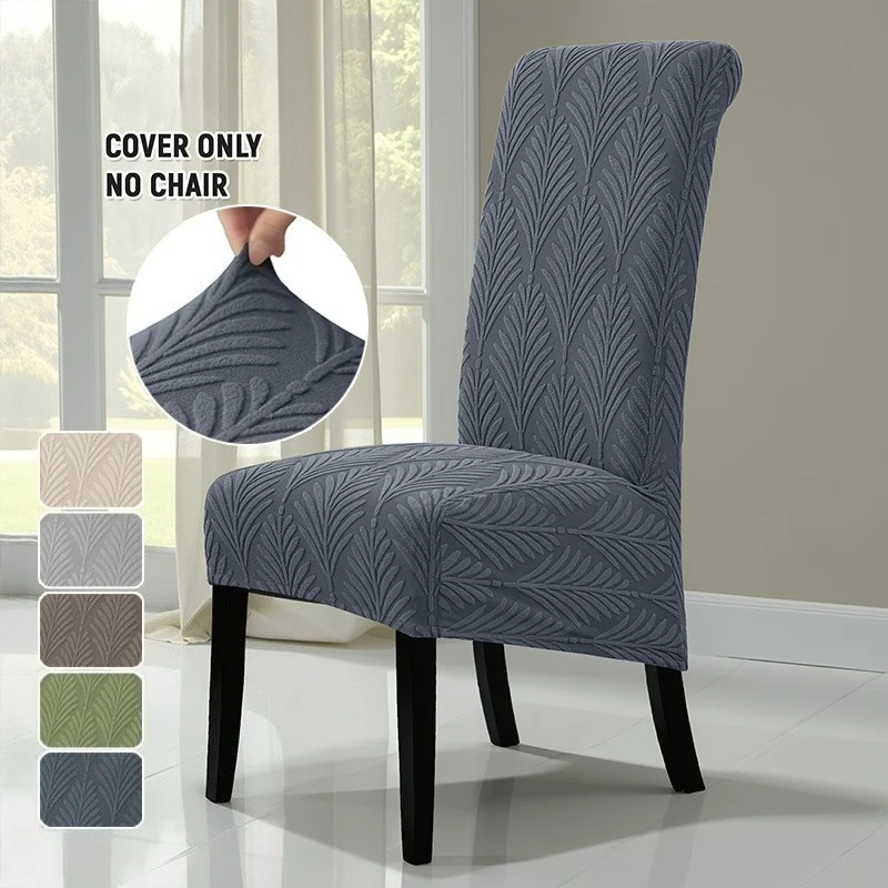 1/4 Stück Jacquard Elastische Stuhlhussen XL Größe für Hochzeitsstühle mit Langer Rückenlehne, Einfarbige Sitzbezüge für Esszimmer und Zuhause