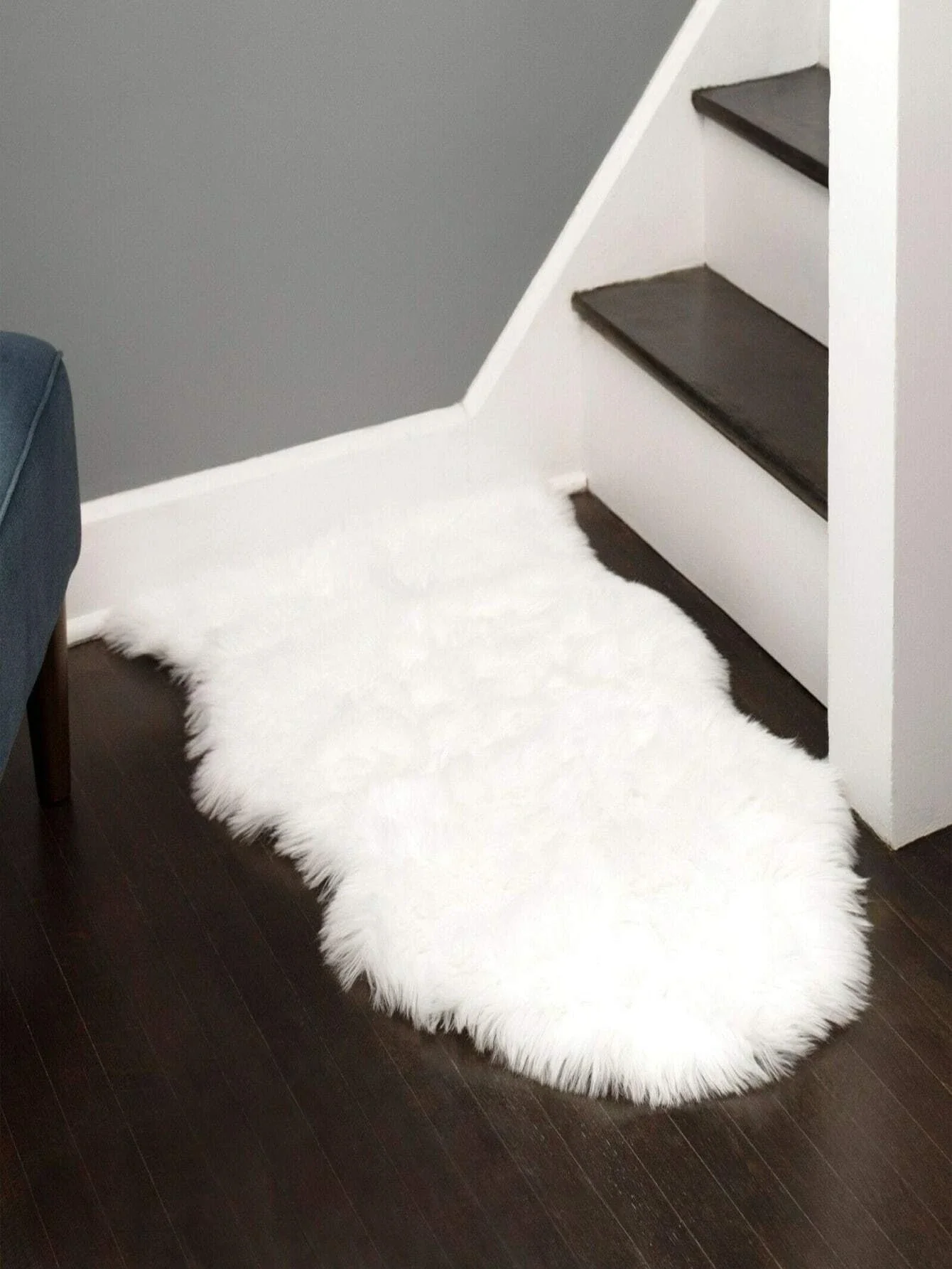 Solid Fluffy Rug, White Plush Warm Floor Mat For Living Room, Bedroom ,Room Decor