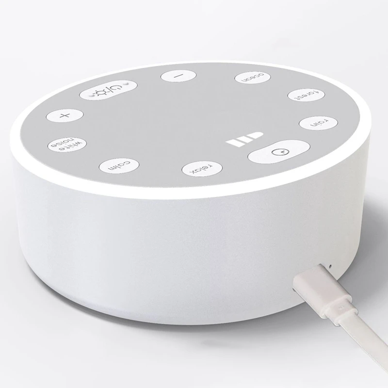 Baby White Noise Machine USB Rechargeable White Noise Sound Machine Baby Sleep Sound Player Night Light For Home Office