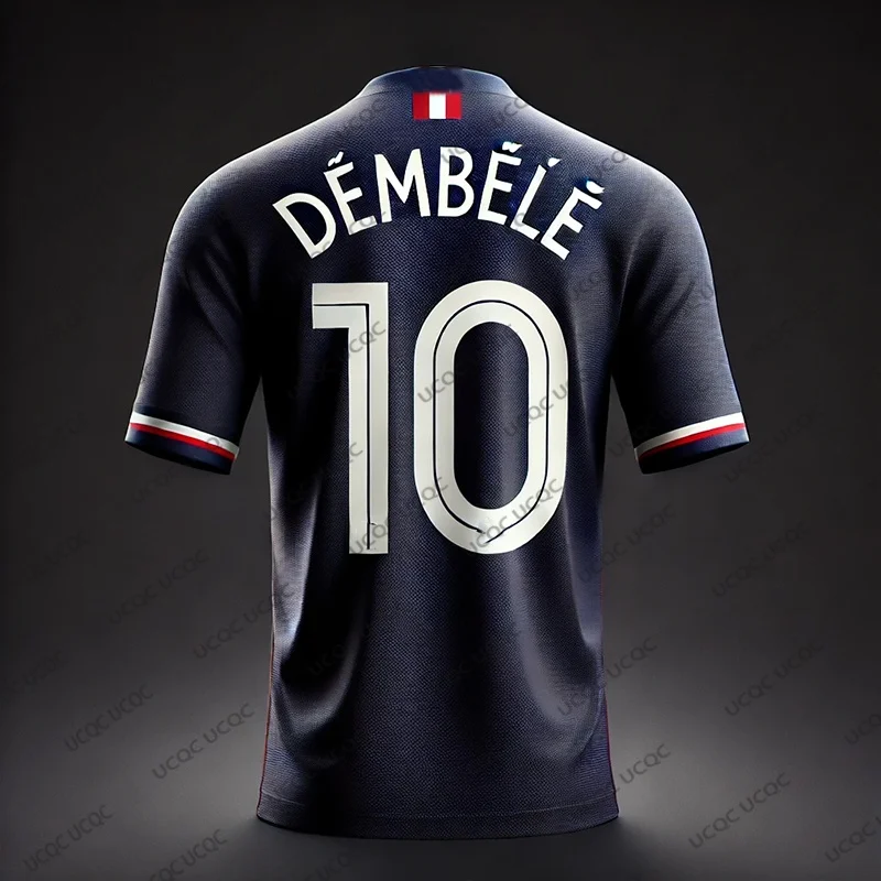 2025 طبعة خاصة Dembele No.10 كرة القدم جيرسي التدريب موحدة تنفس كبيرة الحجم للجنسين التدريب التي شيرت طفل/الكبار