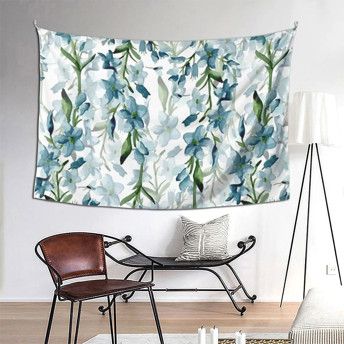 الفروع الزرقاء نسيج الهبي الجدار الشنق ديكور المنزل الجمالي المفروشات لغرفة المعيشة غرفة نوم غرفة النوم #1