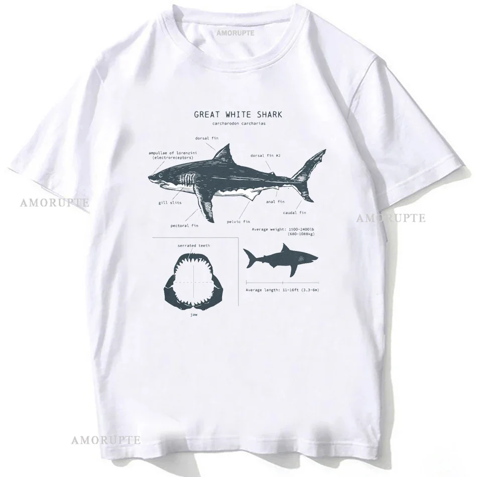 Whale Shark and Divers T-Shirt Diving with Sharks Memory Gift Men Summer Beach TShirt Funny White Casual Tees Hip Hop Tops