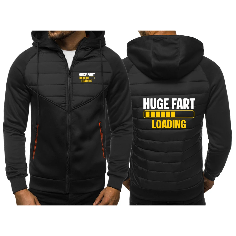 Huge Fart Loading Logo Print 2026 Zipper Pocket Designer Coat Jacket Spring And Autumn Men's Sweatshirt Cardigan Hoodies