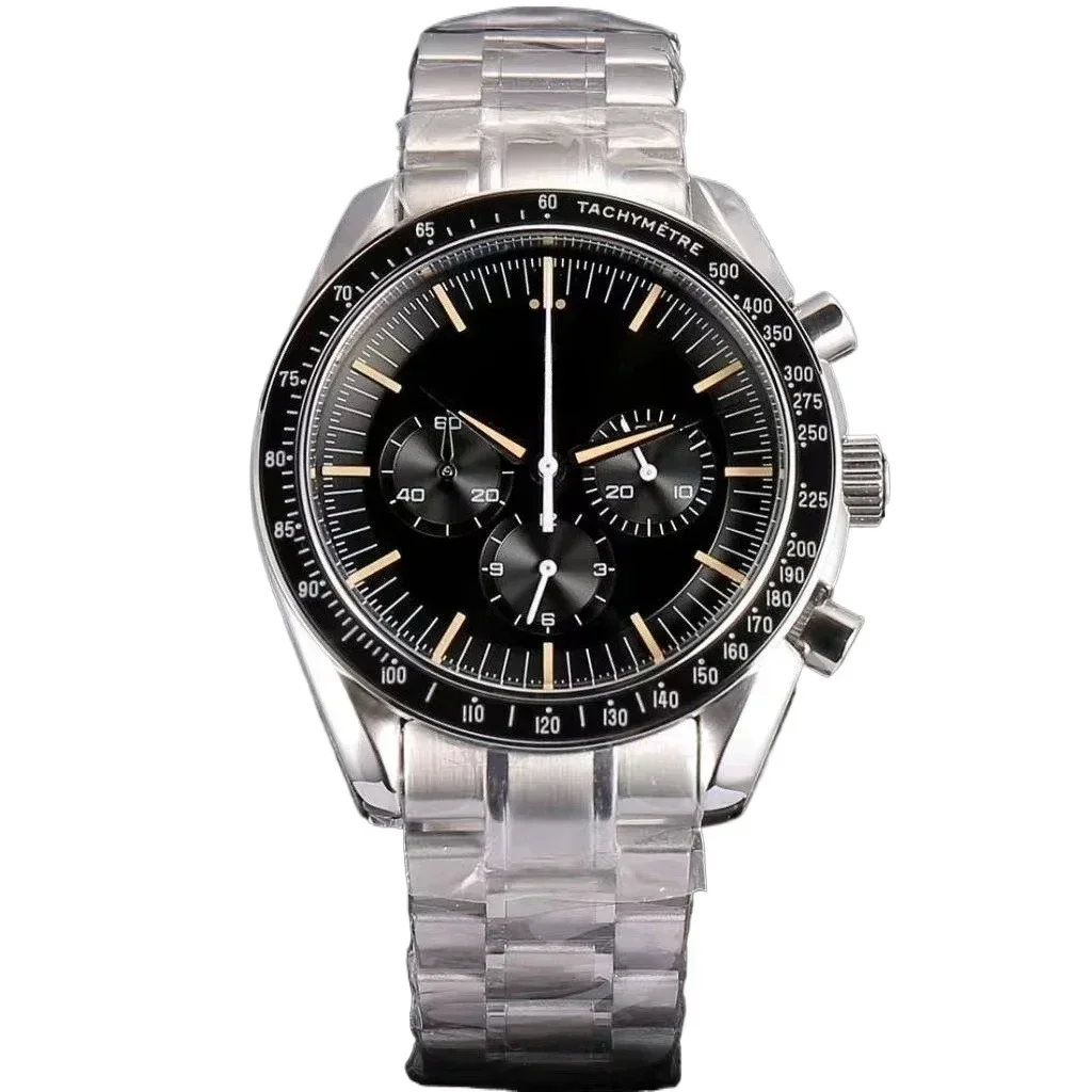 الرجال الفاخرة التلقائية الساعات الميكانيكية الفولاذ المقاوم للصدأ ووتش الأسود السيراميك الحافة حزام من الجلد الياقوت ساعة اليد حسب الطلب #4