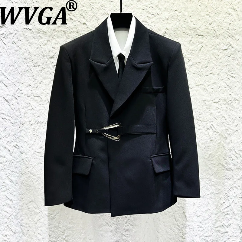 

WVGA 2026 New Men Tide Spring Niche Design Metal Trendy Deisgn Blazers Chic CasualHigh-end Waist-cinching Jackets Ins Y2K W18488