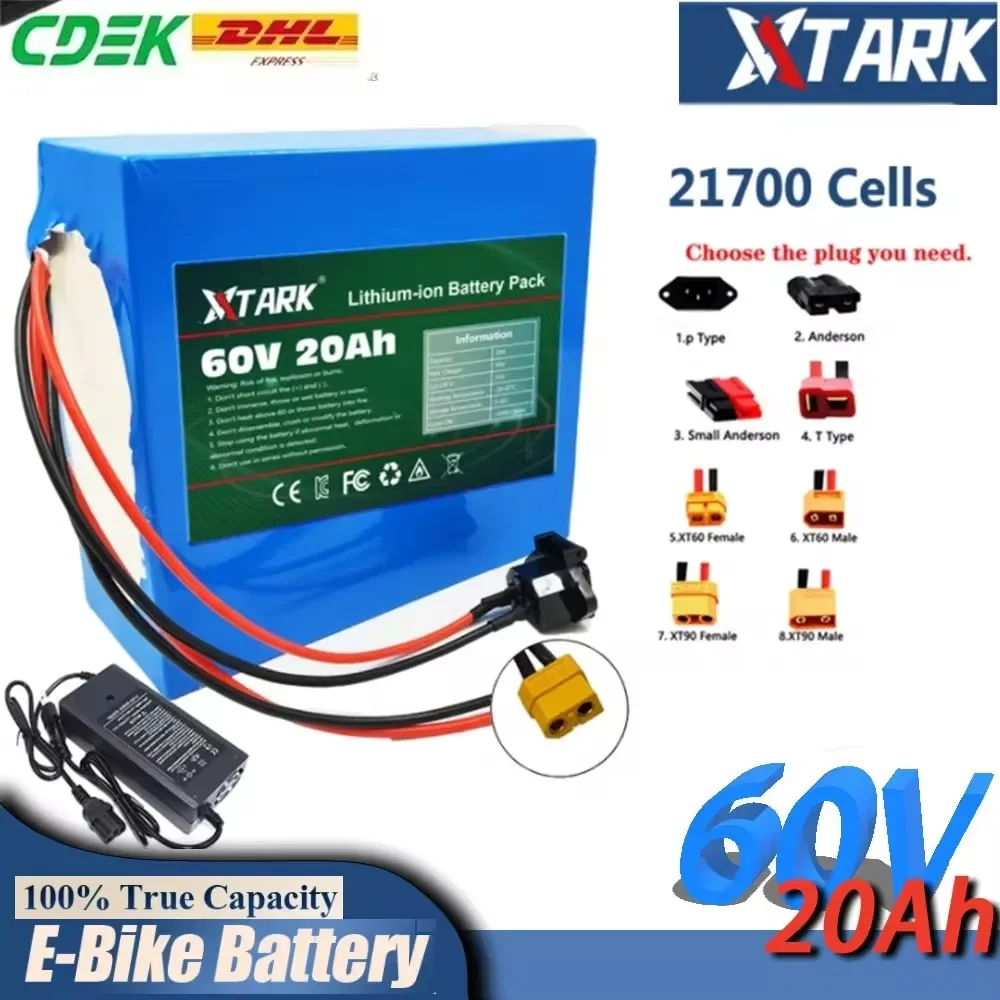 

New original 60V 20Ah battery 21700 16S4P 20000mAh 2500W high-power lithium battery with built-in BMS lithium-ion battery pack