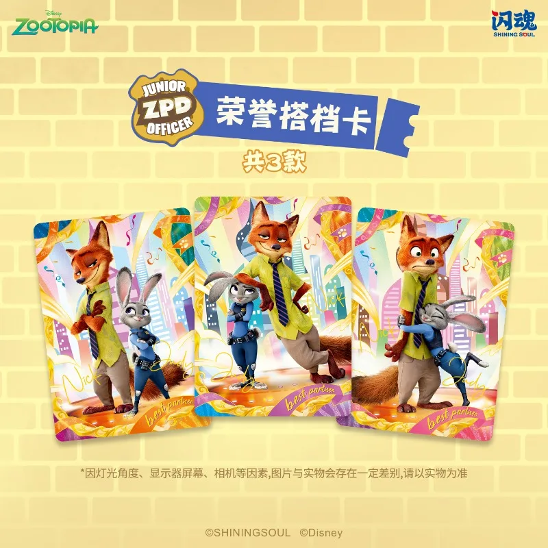 Shining SOUL-tarjetas auténticas de Disney Zootopia, el mejor socio, edición coleccionable, primera serie, tarjeta Flash, periférico de animé, regalos, Juguetes