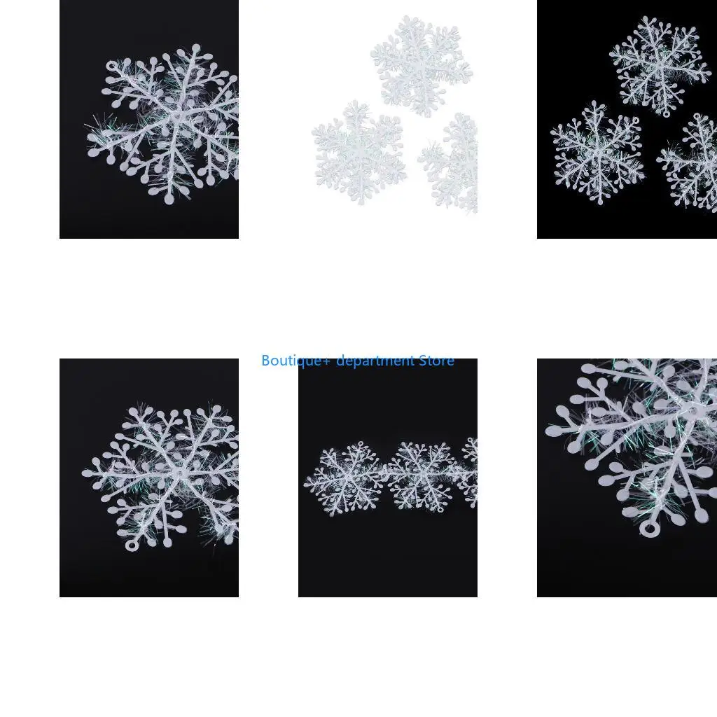 E1PD 3 pcs White Snowflake Ornaments Christmas Tree Deco Festival Decortion
