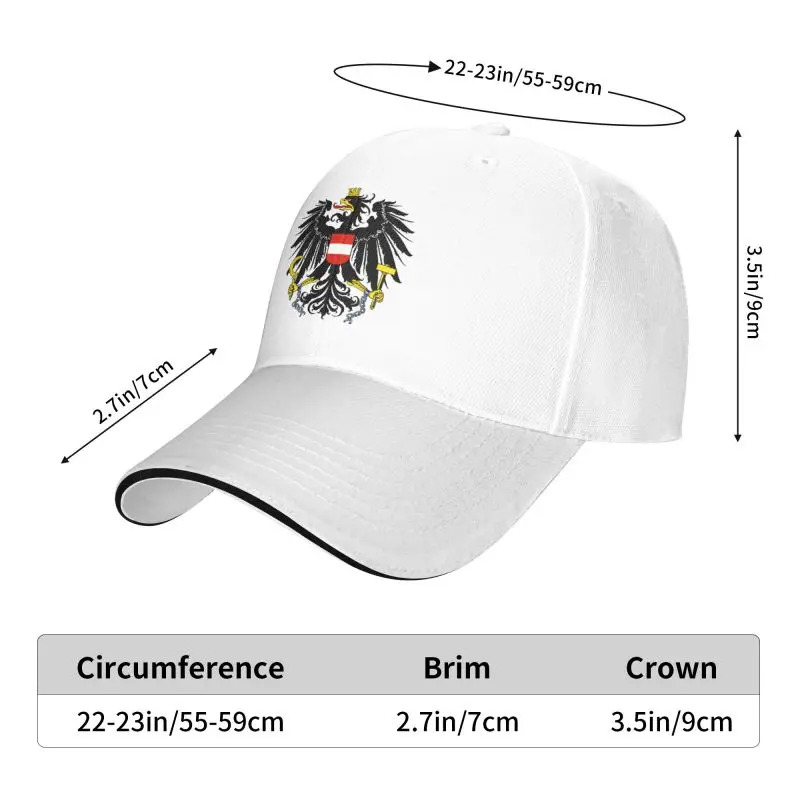 Personalized Coat Of Arms Of Austria Baseball Cap for Men Women Breathable Dad Hat Streetwear