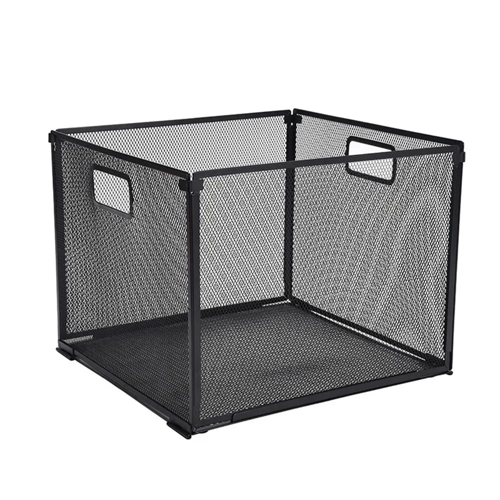 

Mesh Metal Hanging File Folder Organizer Folders Not Included Foldable Folder Storage Box Antislip Steady Office Filing Crate