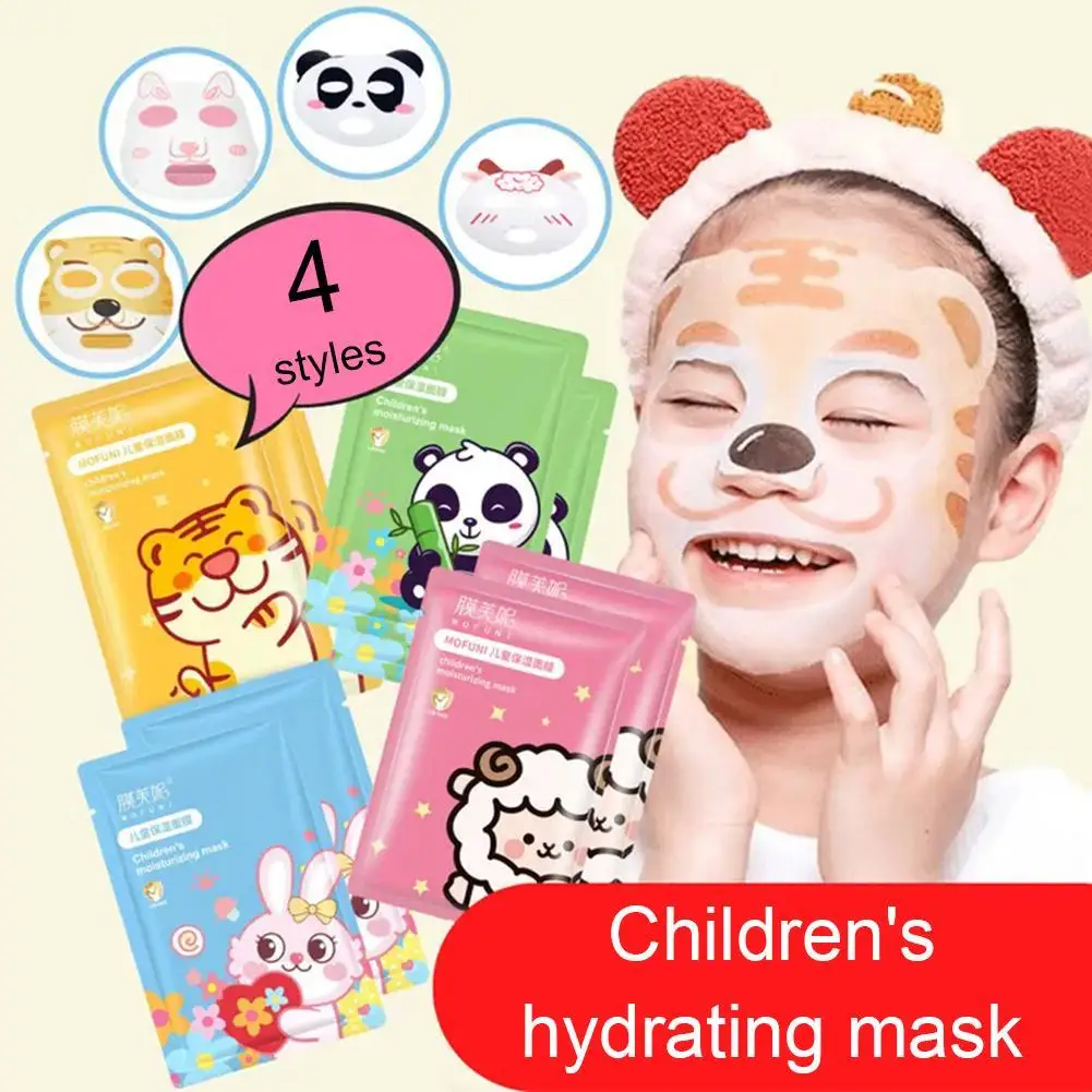 5PCS Children's Fruit Cartoon Mask Hydrating Moisturizing Gentle Nourishing Cartoon Animal Face Mask Stickers For Kids