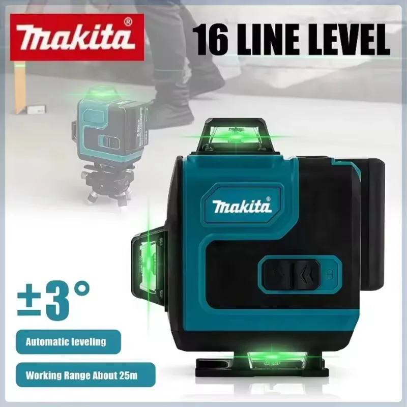 

Высокоточный беспроводной самовыравнивающийся уровень Makita 360° ° Горизонтальный и вертикальный лазерный уровень с зеленым лучом для настенного монтажа, портативный