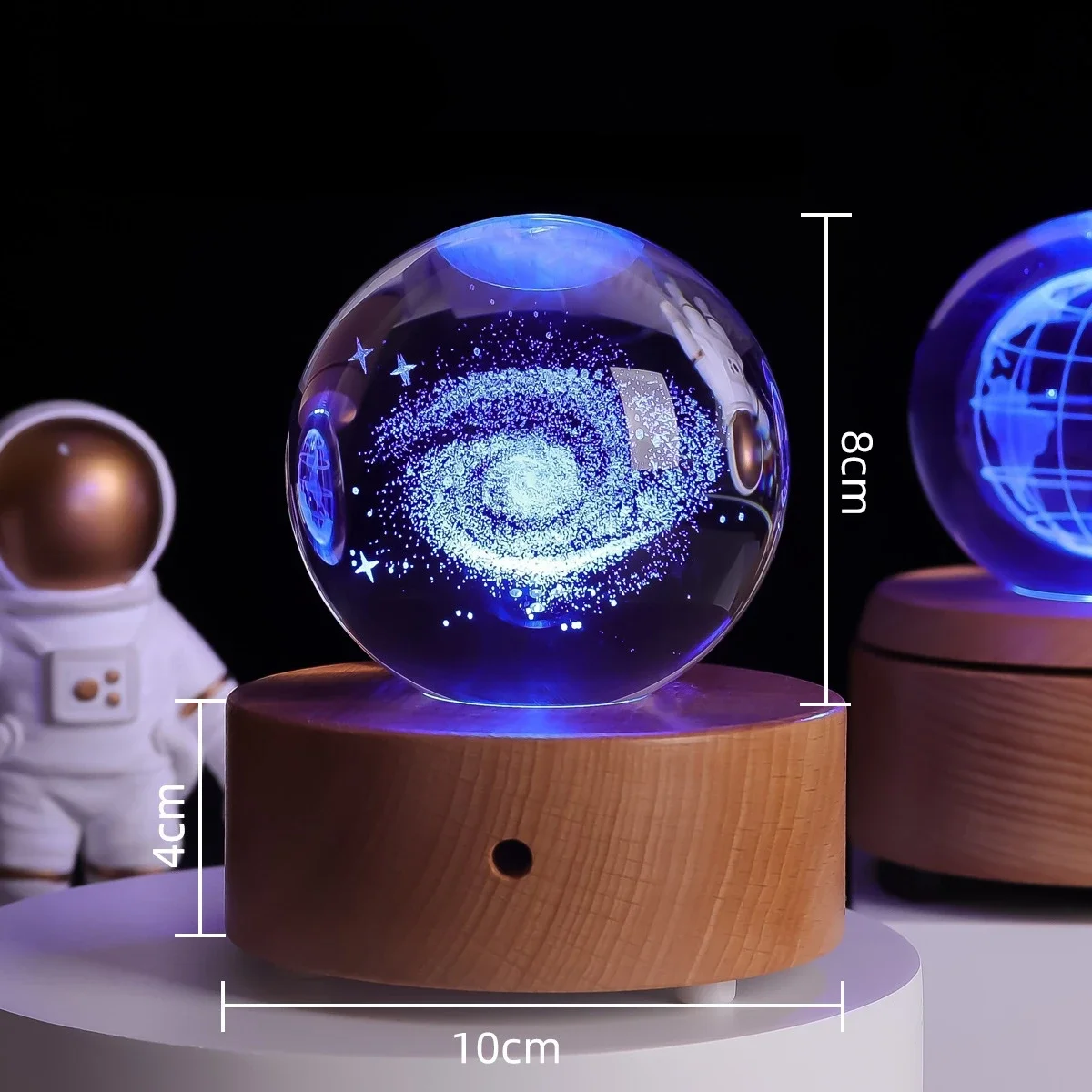 Creative Crystal Ball Night Lights Bluetooth Music Colorful Light Lamp Solar System Desktop Decoration Christmas Birthday Gift