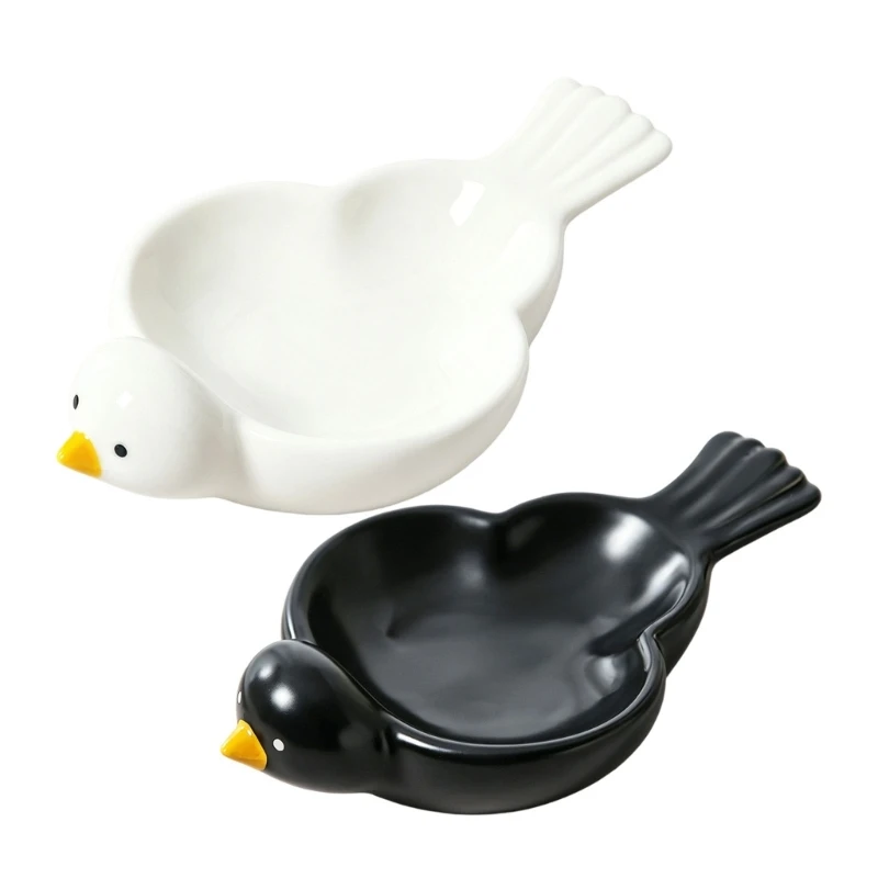 Q84C Bird Form Ceramic Leisure Dish for Mahjong Return and Home Use