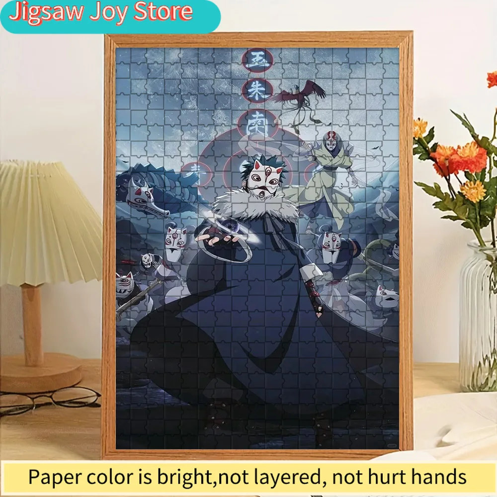 

Anime Naruto Menma & ANBU Masked Operatives Mysterious Dark Scene Paper Puzzle, Premium High Definition Vivid Print, Smooth Burr