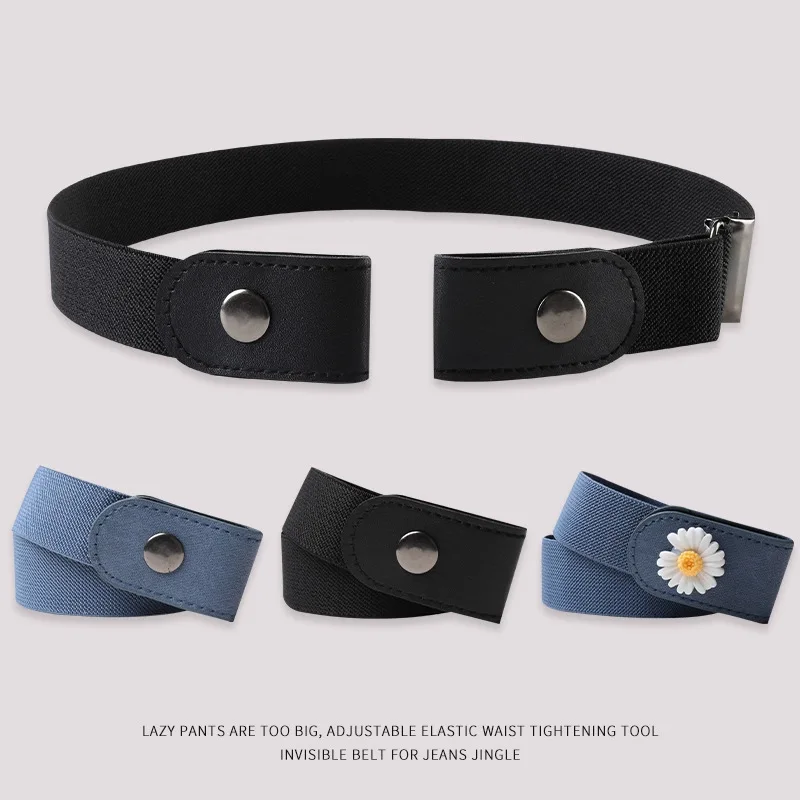 Ceinture élastique réglable en toile, Invisible, sans boucle, pour femmes et hommes, pantalon en Jean, robe, sans boucle, facile à porter, 2025