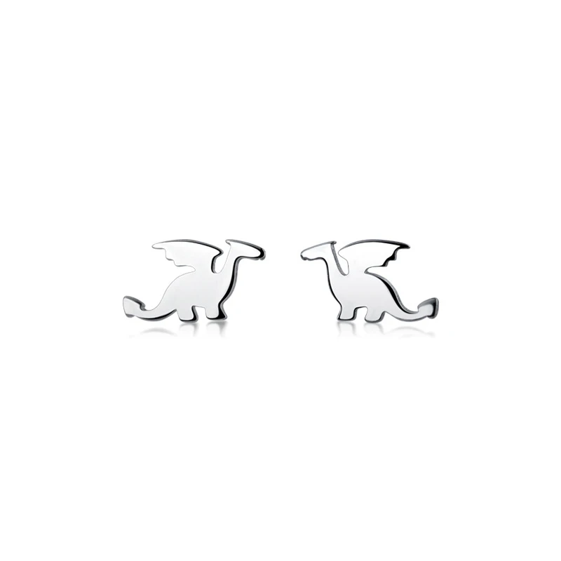 Modian Cute Animal Dinosaur Stud Earrings for Women 925 Sterling Silver Tiny Korean Girls Earings Accessories Jewelry Oreilles