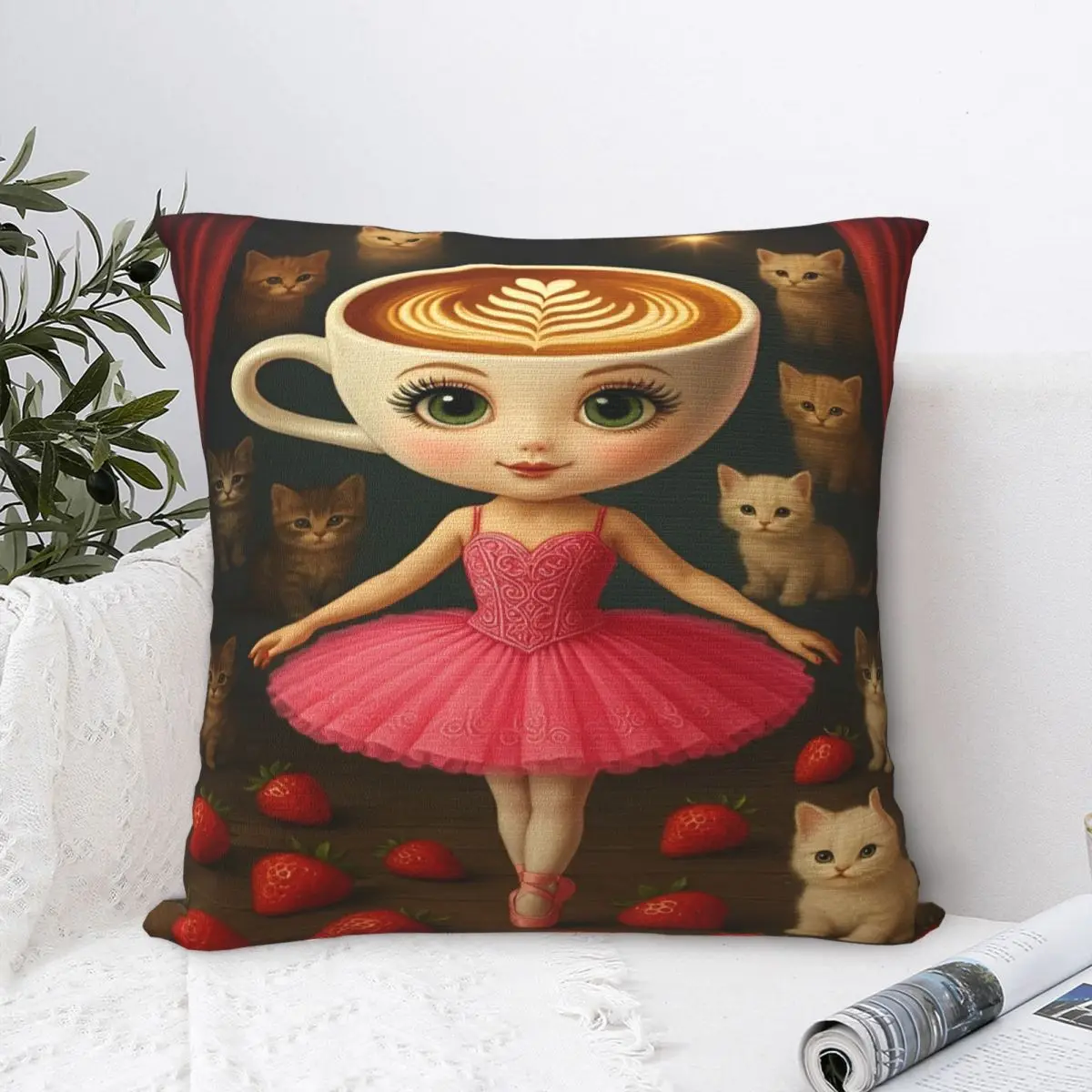 Funda de almohada Balerina Capuchina Thug Thug Sahur Merch, funda de cojín suave, fundas de almohada, decoración de asientos cuadrada de varios tamaños