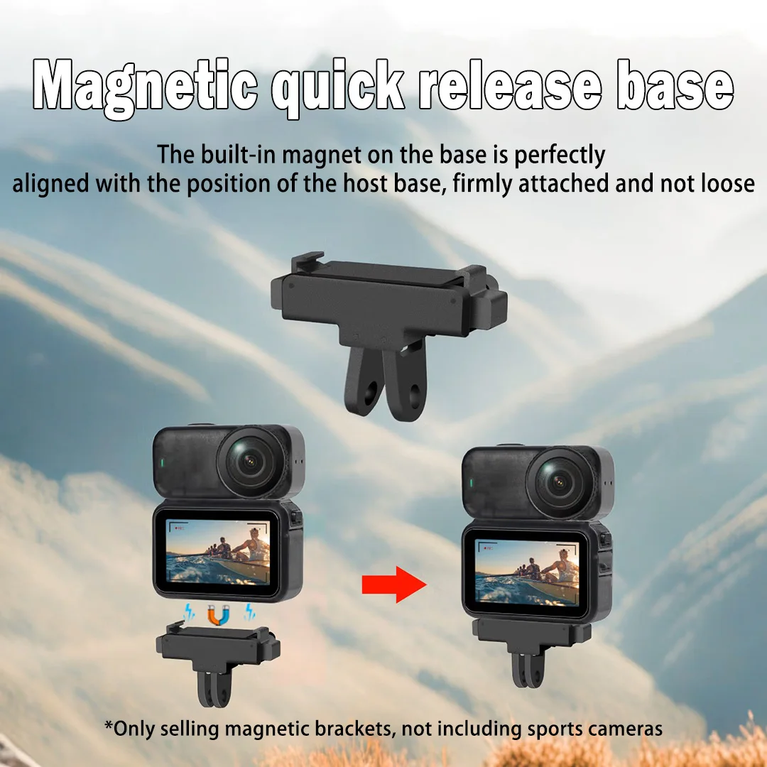 Quick Release Magnetic Adapter Base For DJI Action Nano Foldable 2‑Prong 1/4'' Screw Mount For Tripod Selfie Stick Accessories