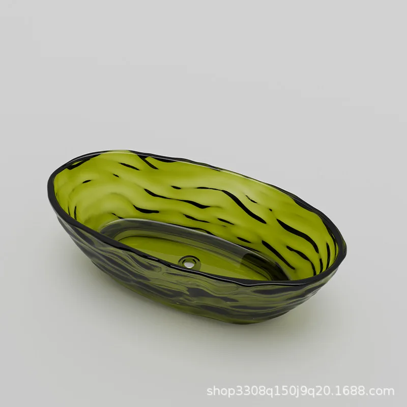 Transparent colored resin integrated freestanding bathtub, home hotel homestay simple ins dream cream wind